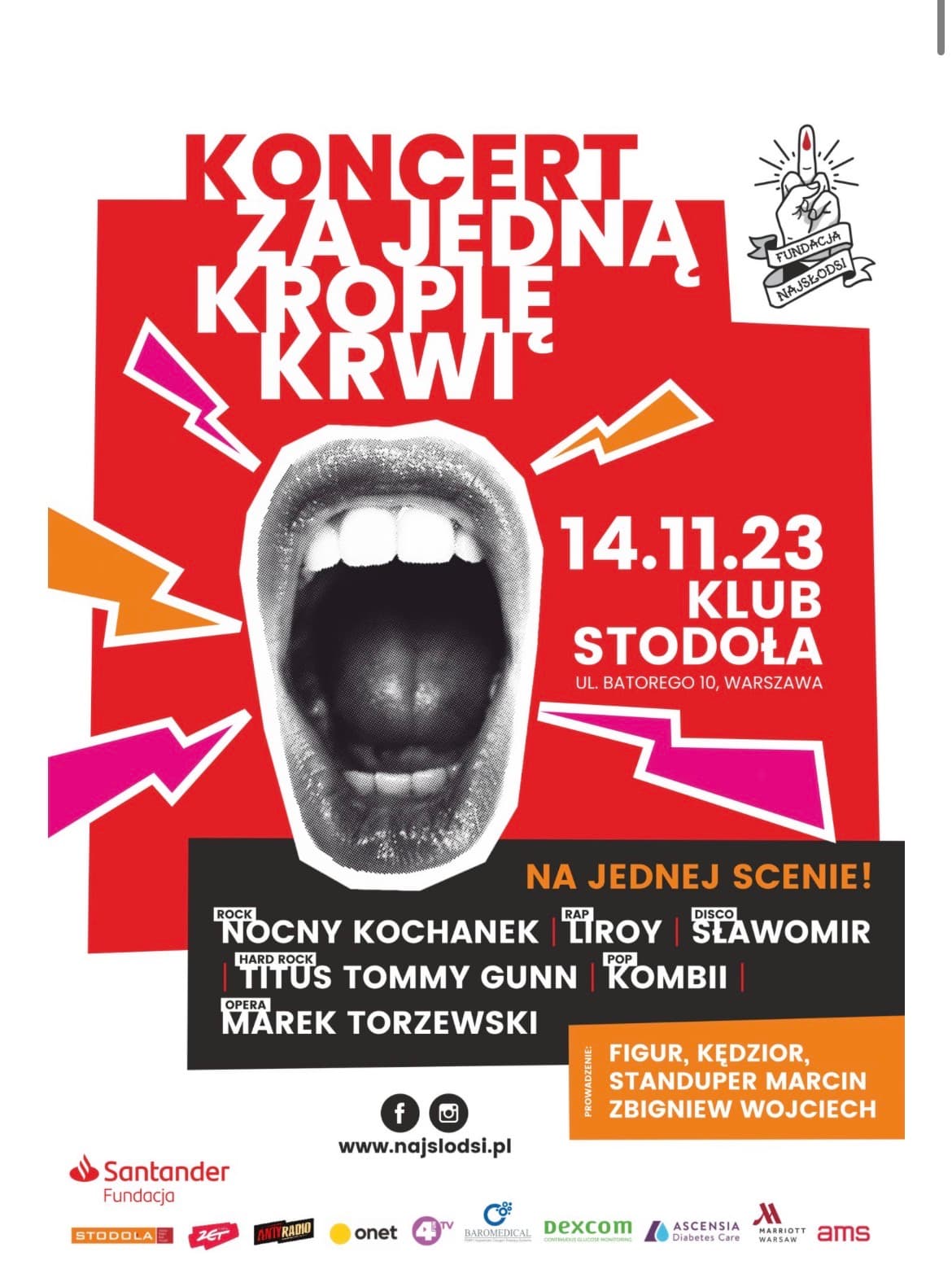 Koncert za jedną kroplę krwi Fundacji Najsłodsi