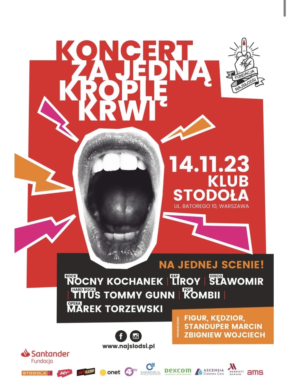 Koncert za jedną kroplę krwi Fundacji Najsłodsi